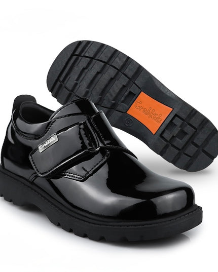 Crabkids Boys Wetlook School Shoes - P650308