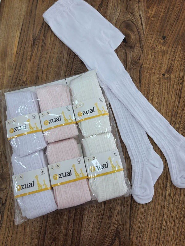 Premium Girls Textured Cotton Blend School Tights – 0009K