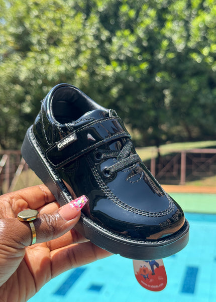 Crabkids Patent Leather School Shoes – Velcro Strap - P618507V