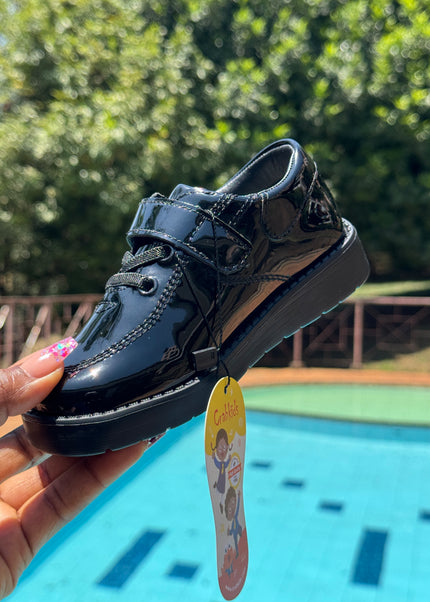 Crabkids Patent Leather School Shoes – Velcro Strap - P618507V