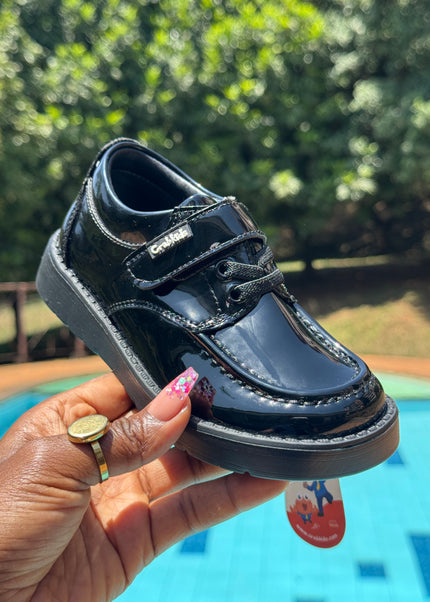 Crabkids Boys Wetlook School Shoe - P618506C