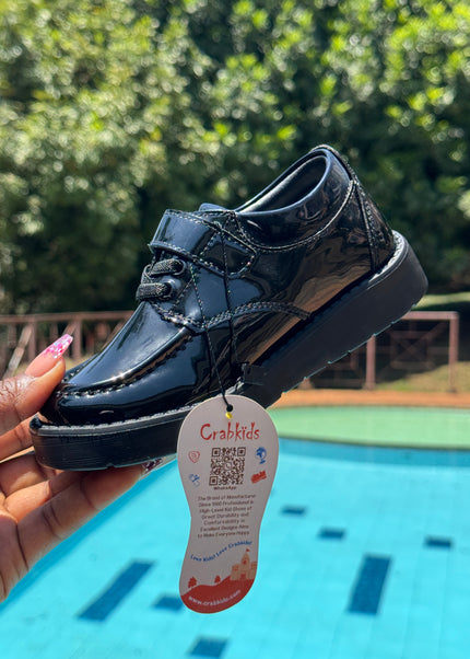 Crabkids Boys Wetlook School Shoe - P618506C