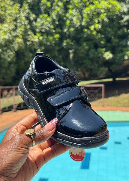 Crabkids Boys Patent Leather School Shoes – Double Velcro Strap - P809177C