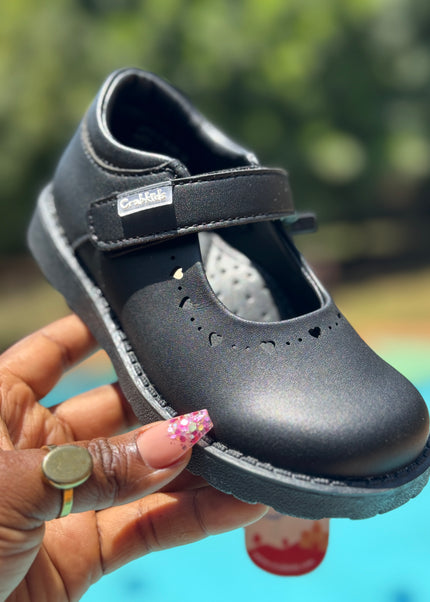 Crabkids Girls Matte Leather School Shoes – Mary Jane Velcro Strap - 617861