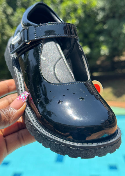 Stellar Steps Girls Wetlook School Shoe - S942-619