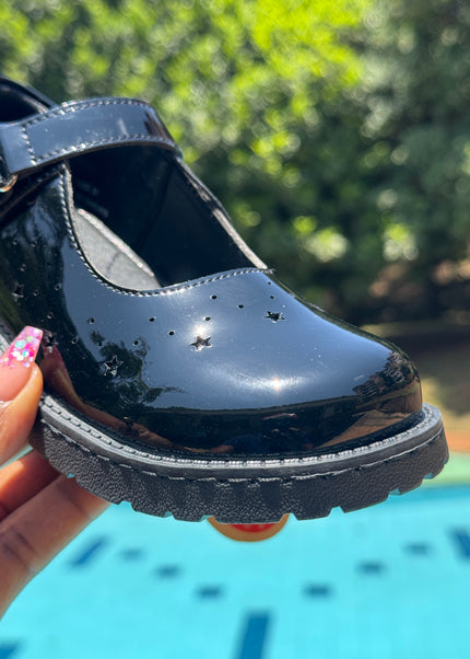 Stellar Steps Girls Wetlook School Shoe - S942-619