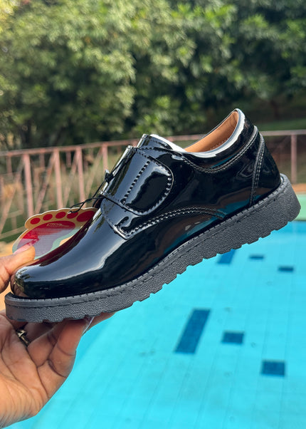 Stellar Steps Boys Wetlook Leather Shoes -S942-501