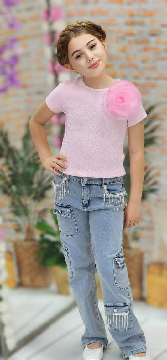 Chic Denim Trouser Set