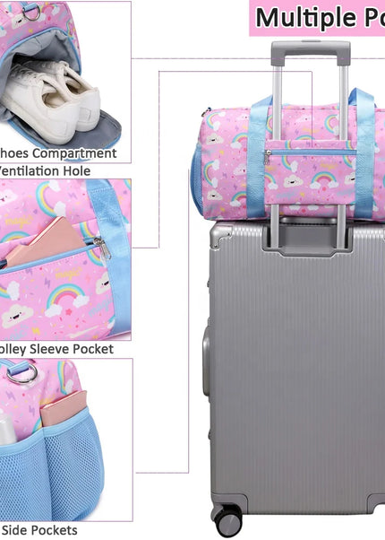 Girls Duffel Bag | Swimming, Sports & Travel Bag - Purple