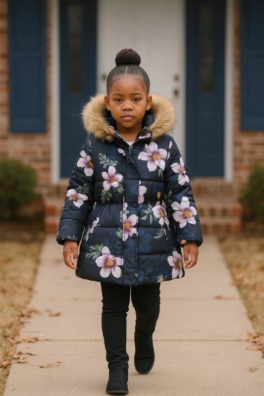 ❄️ Luxe Floral Hooded Jacket – Sunday Best Edition