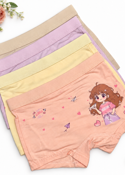 Girls’ Cartoon Print Boyshort Panties – Pack of 2