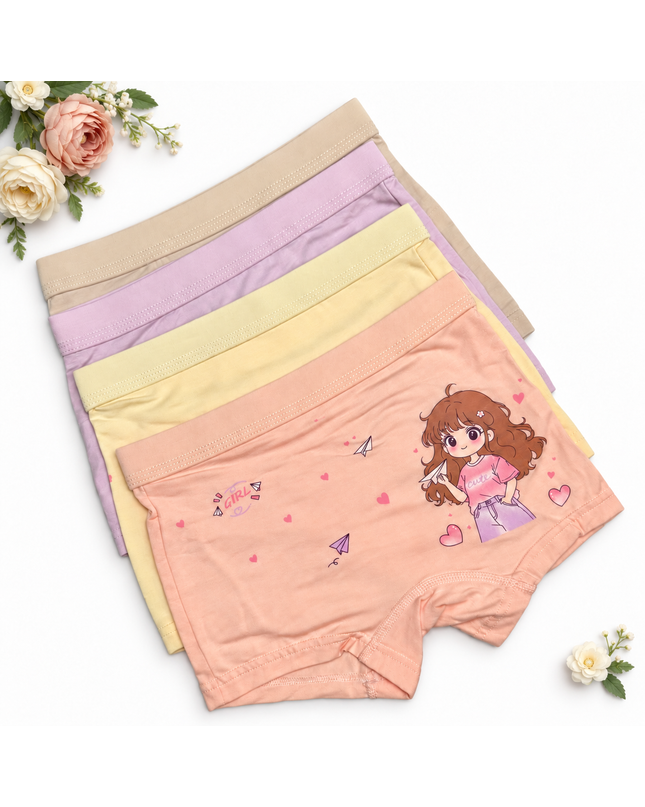 Girls’ Cartoon Print Boyshort Panties – Pack of 2