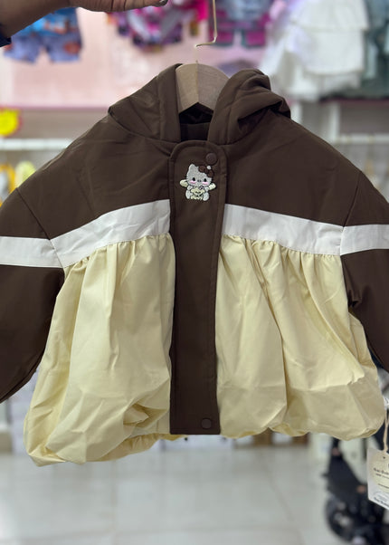 Girls Colorblock Hooded Puffer Jacket