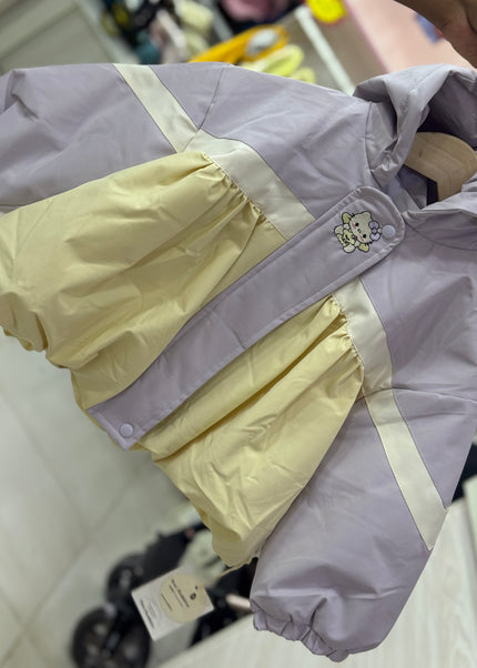 Girls Colorblock Hooded Puffer Jacket