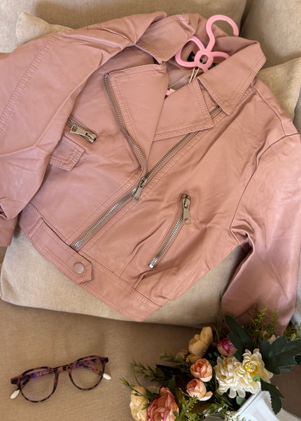 Girls Pink Genuine Leather Jacket - Premium Biker Jacket