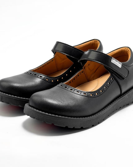 942-401 - Girls Matte School Shoes - Easy to Maintain, Pure Leather and Rubber Soles