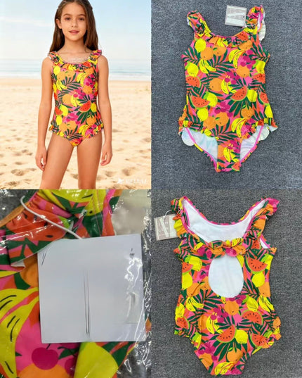 Girls Tropical Fruit Swimming Costume - One Piece Swimsuit