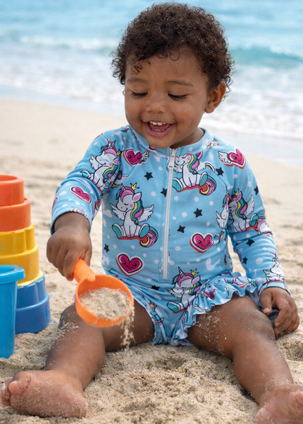 Girls Swimming Costume - Unicorn design for Small babies and toddlers