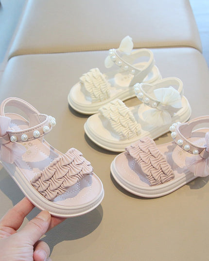 A2526 - Lux Baby Girls Dress Sandals – Soft Sole & Pearl Detail
