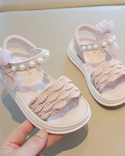 A2526 - Lux Baby Girls Dress Sandals – Soft Sole & Pearl Detail