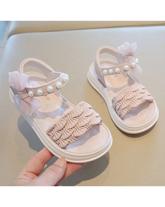 A2526 - Lux Baby Girls Dress Sandals – Soft Sole & Pearl Detail