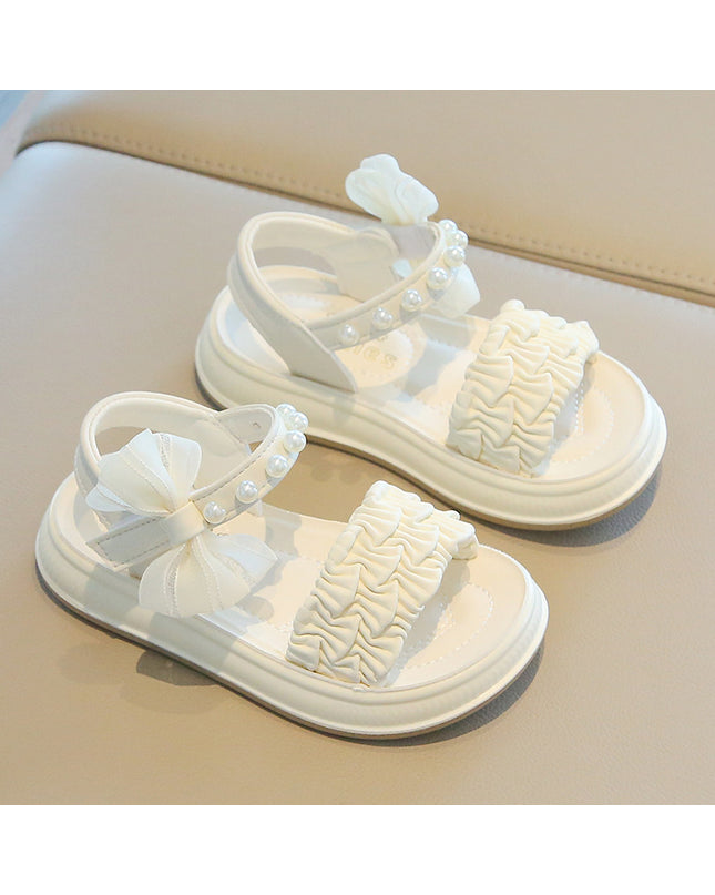 A2526 - Lux Baby Girls Dress Sandals – Soft Sole & Pearl Detail
