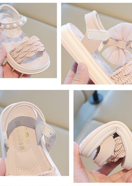 A2526 - Lux Baby Girls Dress Sandals – Soft Sole & Pearl Detail
