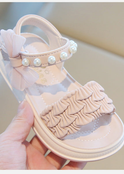 A2526 - Lux Baby Girls Dress Sandals – Soft Sole & Pearl Detail