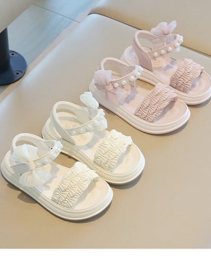 A2526 - Lux Baby Girls Dress Sandals – Soft Sole & Pearl Detail
