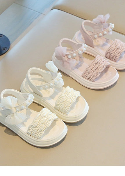 A2526 - Lux Baby Girls Dress Sandals – Soft Sole & Pearl Detail