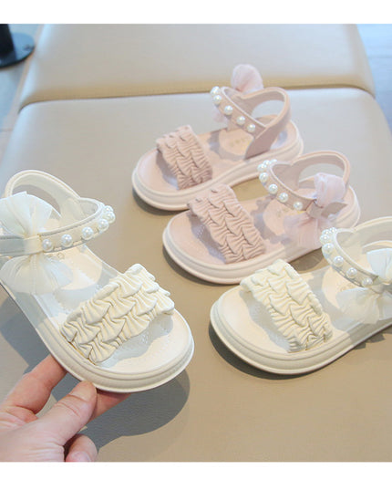 A2526 - Lux Baby Girls Dress Sandals – Soft Sole & Pearl Detail
