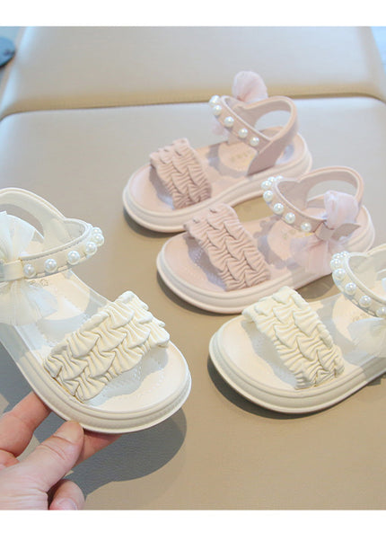 A2526 - Lux Baby Girls Dress Sandals – Soft Sole & Pearl Detail