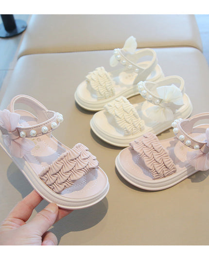 A2526 - Lux Baby Girls Dress Sandals – Soft Sole & Pearl Detail