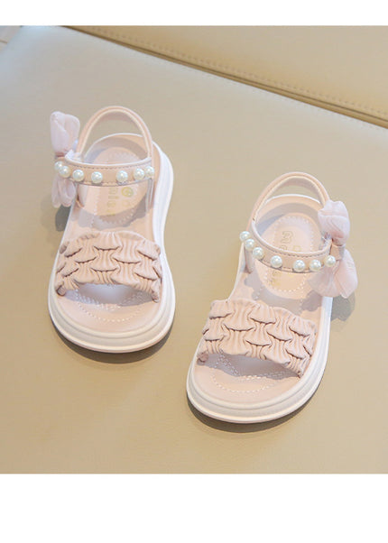 A2526 - Lux Baby Girls Dress Sandals – Soft Sole & Pearl Detail