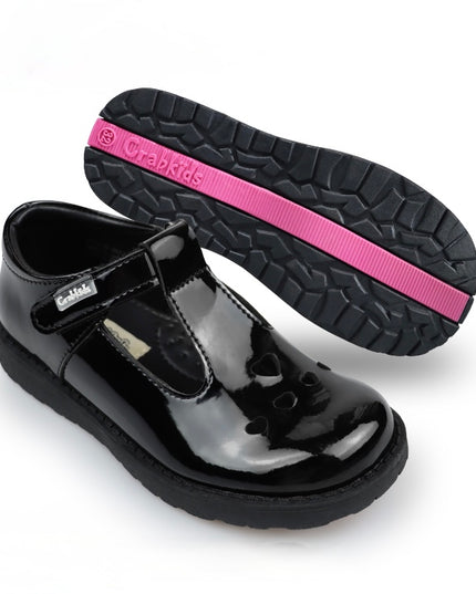 Crabkids Girls Wetlook School Shoes - P617415
