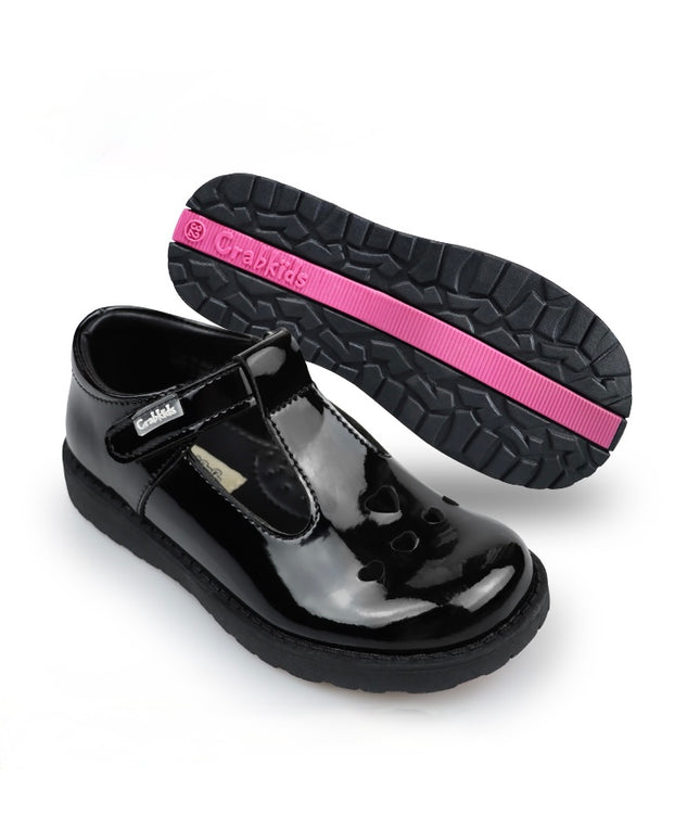 Crabkids Girls Wetlook School Shoes - P617415