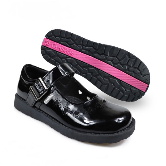 Crabkids Girls Wetlook School Shoes - P617418