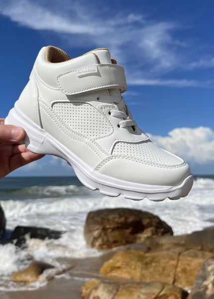 High Cut Quality Kids White Sports Shoes - 817116