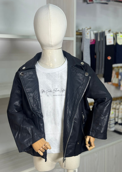 Boys Premium Leather Biker Jacket