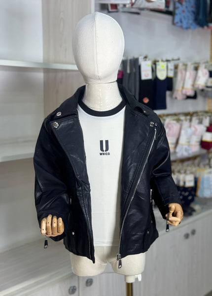 Boys Premium Leather Biker Jacket