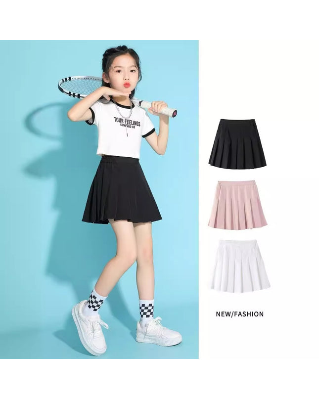 Girls Pleated Skort/Skirt with Labubu Doll
