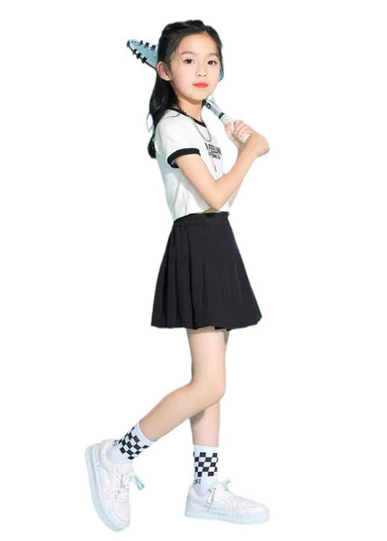Girls Pleated Skort/Skirt with Labubu Doll