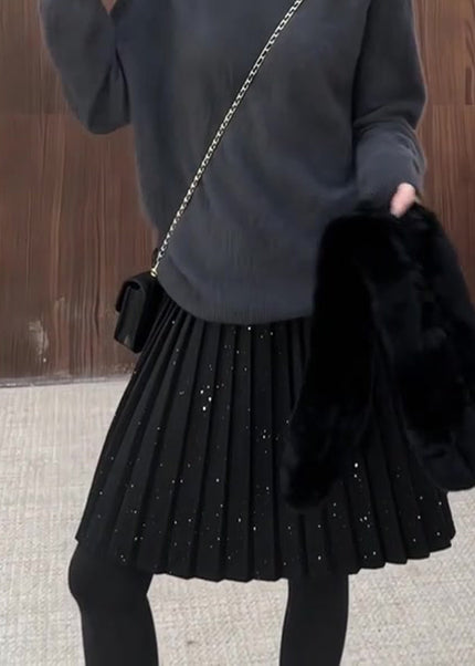 Girls Glitter Pleated Skort with Chain Belt