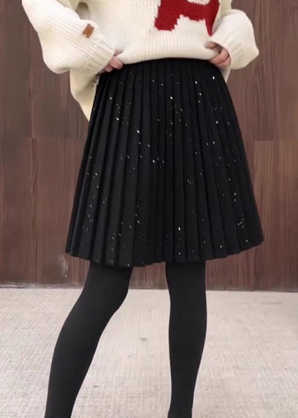 Girls Glitter Pleated Skort with Chain Belt