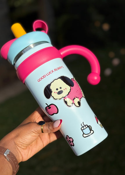 Kids & School Vacuum Stainless Steel Straw Tumbler Mug (860ml)