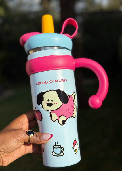 Kids & School Vacuum Stainless Steel Straw Tumbler Mug (860ml)