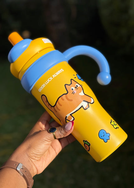 Kids & School Vacuum Stainless Steel Straw Tumbler Mug (860ml)