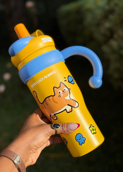 Kids & School Vacuum Stainless Steel Straw Tumbler Mug (860ml)
