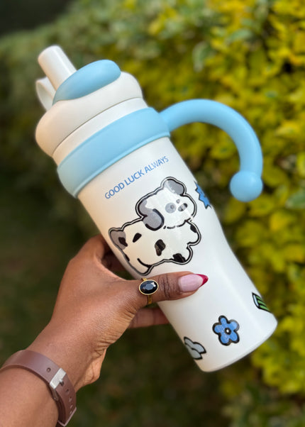 Kids & School Vacuum Stainless Steel Straw Tumbler Mug (860ml)