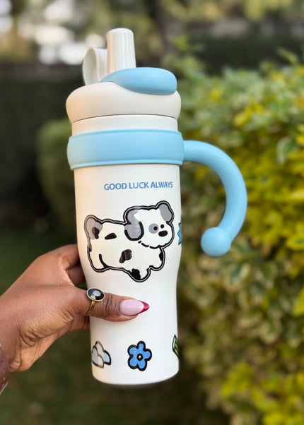 Kids & School Vacuum Stainless Steel Straw Tumbler Mug (860ml)